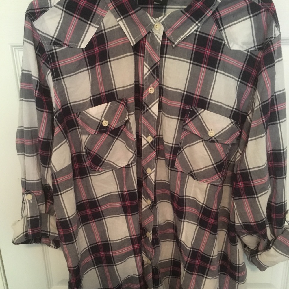 Torrid button up 3/4 sleeve roll up 4x plus size